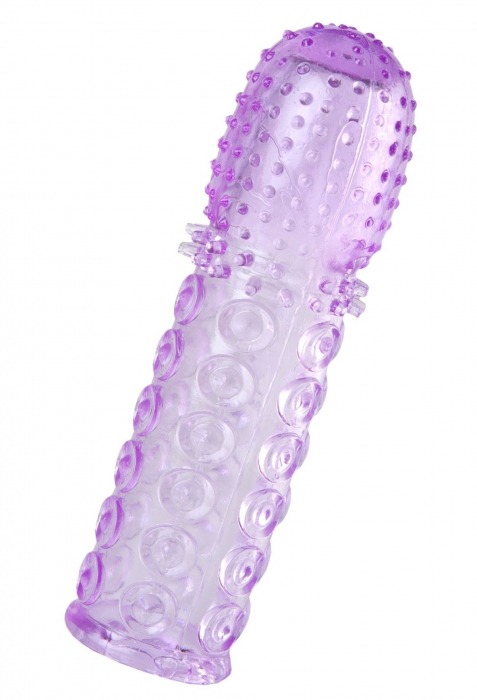 Фиолетовая рельефная насадка на пенис - 13,5 см. - A-toys - в Вологде купить с доставкой
