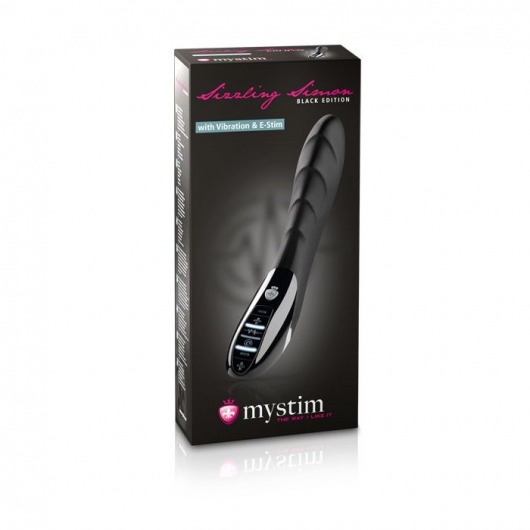 Вибратор с электростимуляцией Sizzling Simon Black Edition - 27 см. - MyStim - купить с доставкой в Вологде