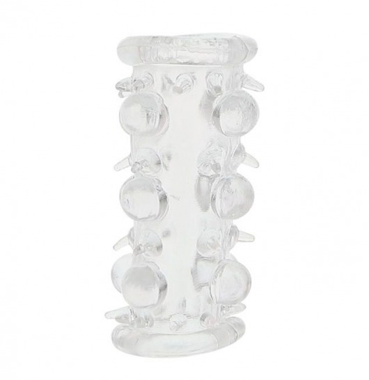 Прозрачная насадка на пенис с шипами и бугорками JELLY JOY LUST CLUSTER CLEAR - Dream Toys - в Вологде купить с доставкой