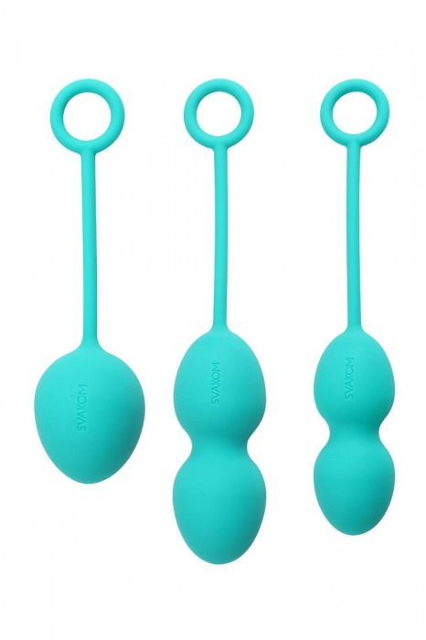 Набор зелёных вагинальных шариков Nova Ball со смещенным центром тяжести - Svakom