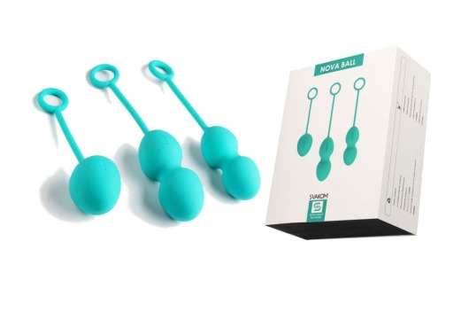 Набор зелёных вагинальных шариков Nova Ball со смещенным центром тяжести - Svakom