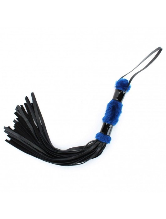 Нежная плеть с синим мехом BDSM Light - 43 см. - БДСМ Арсенал - купить с доставкой в Вологде