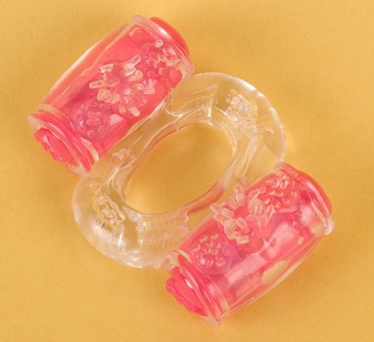 Прозрачное виброкольцо с двумя вибропульками - Toyfa Basic - в Вологде купить с доставкой