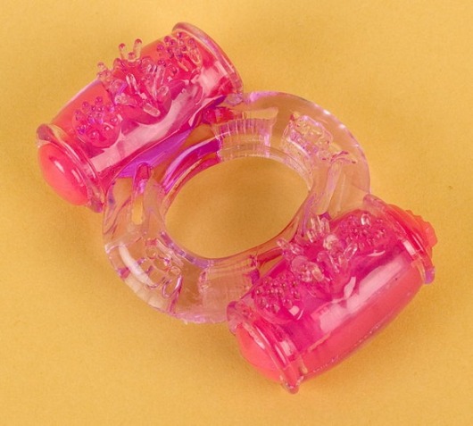 Фиолетовое виброкольцо с двумя вибропульками - Toyfa Basic - в Вологде купить с доставкой