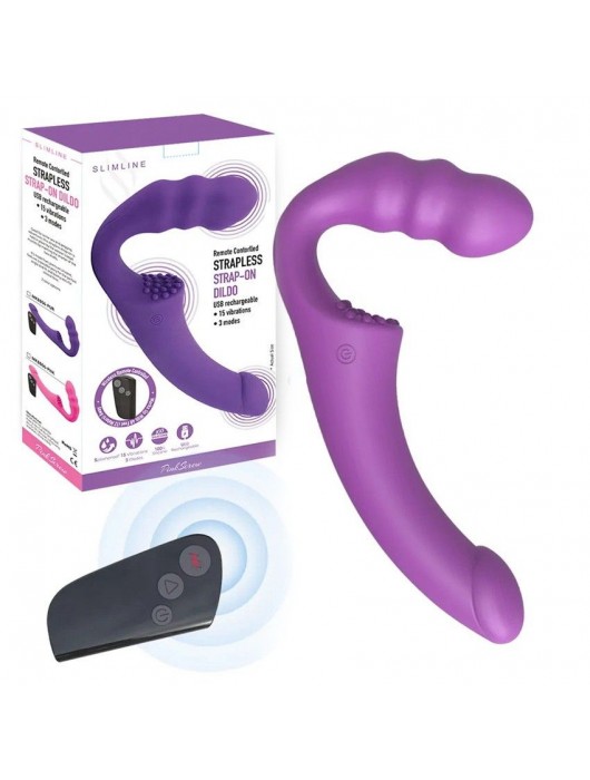 Фиолетовый безремневой страпон Straples Strap-On Dildo - Erokay - купить с доставкой в Вологде