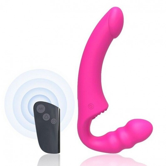 Розовый безремневой страпон Straples Strap-On Dildo - Erokay - купить с доставкой в Вологде