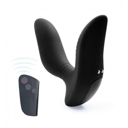 Черный вибромассажер простаты 3,5’’ Remote Control Curve P-spot Massager - 12 см. - Erokay - в Вологде купить с доставкой