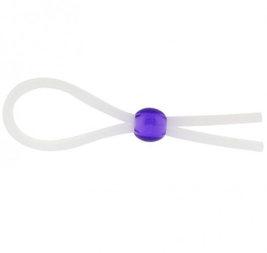 Прозрачное лассо с фиолетовой бусиной SILICONE COCK RING WITH BEAD LAVENDER - NMC - в Вологде купить с доставкой