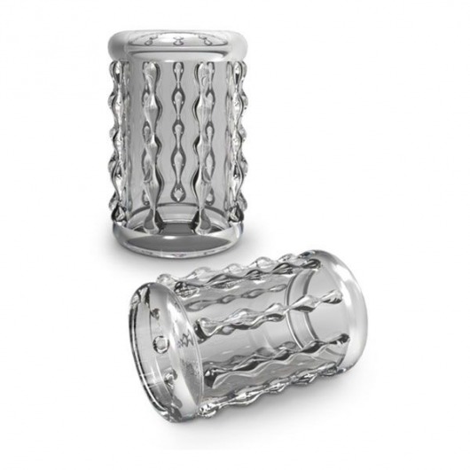 Прозрачная насадка с бороздками STAY HARD COCK SLEEVE 04 CLEAR - Blush Novelties - в Вологде купить с доставкой