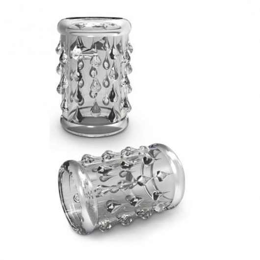Прозрачная насадка с капельками STAY HARD COCK SLEEVE 05 CLEAR - Blush Novelties - в Вологде купить с доставкой