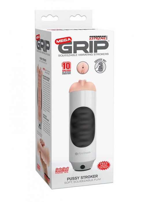 Мастурбатор-вагина Extreme Toyz Mega Grip Vibrating Stroker Mouth - Pipedream - в Вологде купить с доставкой