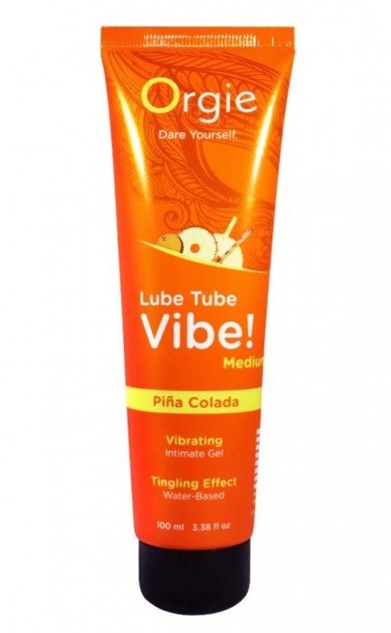 Гель с эффектом вибрации Lube Tube Vibe Medium Pina Colada - 100 мл. - ORGIE - купить с доставкой в Вологде