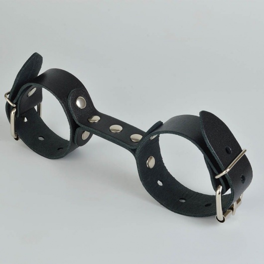 Черные кожаные наручники-фиксатор - Sitabella - купить с доставкой в Вологде