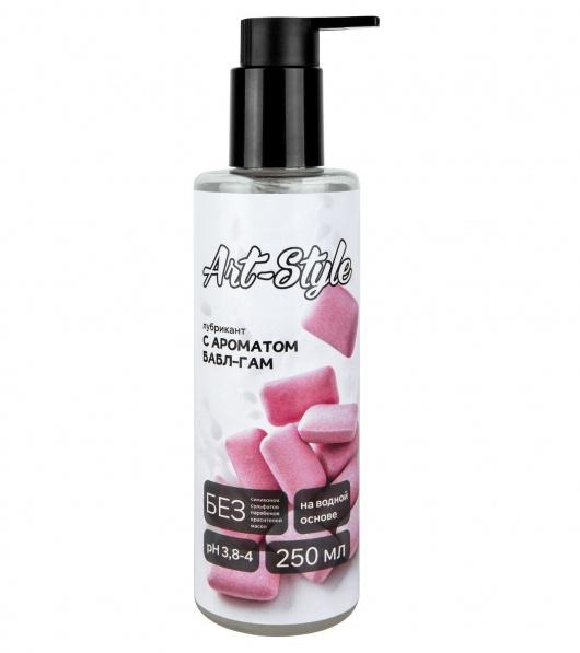 Лубрикант на водной основе Art-Style с ароматом бабл-гам - 250 мл. - Art-Style - купить с доставкой в Вологде