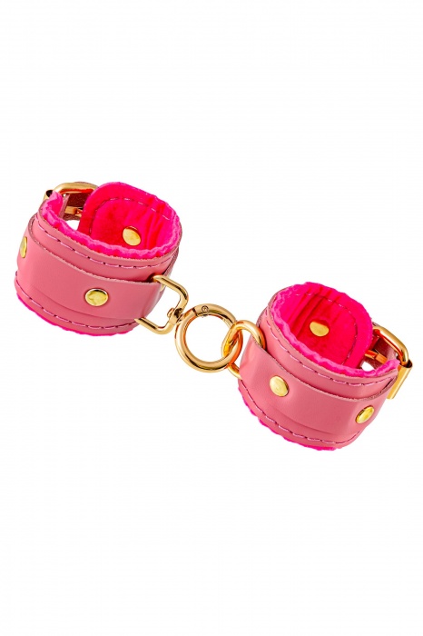 Розовые двуслойные кожаные оковы - Pecado - купить с доставкой в Вологде