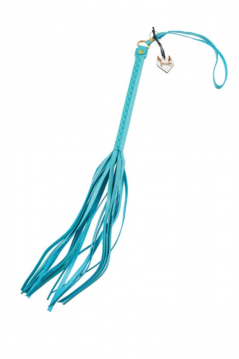 Голубая кожаная плеть - 50 см. - Pecado - купить с доставкой в Вологде