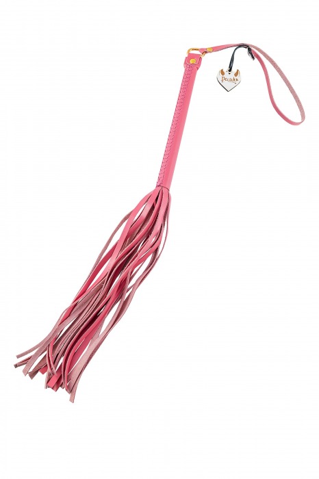 Розовая кожаная плеть - 50 см. - Pecado - купить с доставкой в Вологде