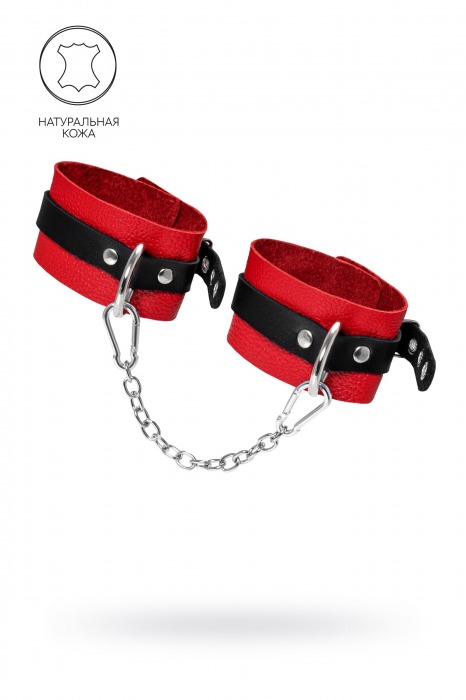 Красно-черные мягкие оковы с одним ремешком и люверсами - Pecado - купить с доставкой в Вологде