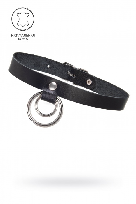 Черный чокер-ошейник с кольцом в кольце - Pecado - купить с доставкой в Вологде