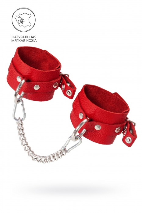 Красные мягкие кожаные оковы с люверсами - Pecado - купить с доставкой в Вологде