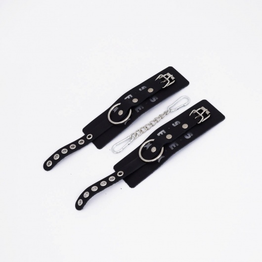 Черные кожаные наручники Sex - Crazy Handmade - купить с доставкой в Вологде