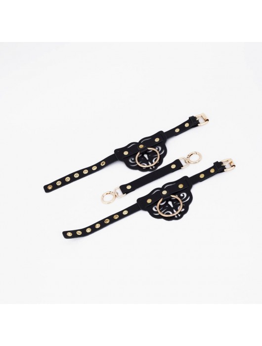 Черные оковы с золотистой фурнитурой - Crazy Handmade - купить с доставкой в Вологде