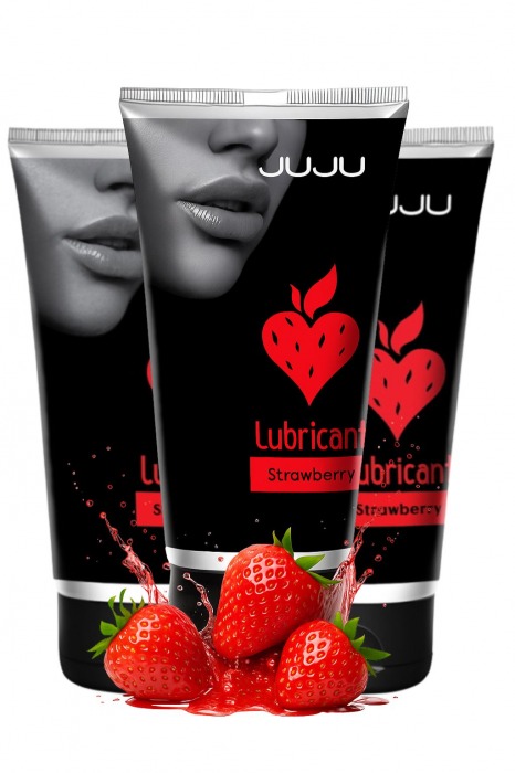 Набор из 3 съедобных лубрикантов JUJU со вкусом клубники - JuJu - купить с доставкой в Вологде