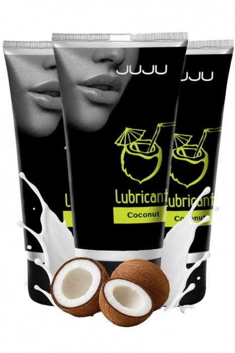 Набор из 3 съедобных лубрикантов JUJU со вкусом кокоса - JuJu - купить с доставкой в Вологде