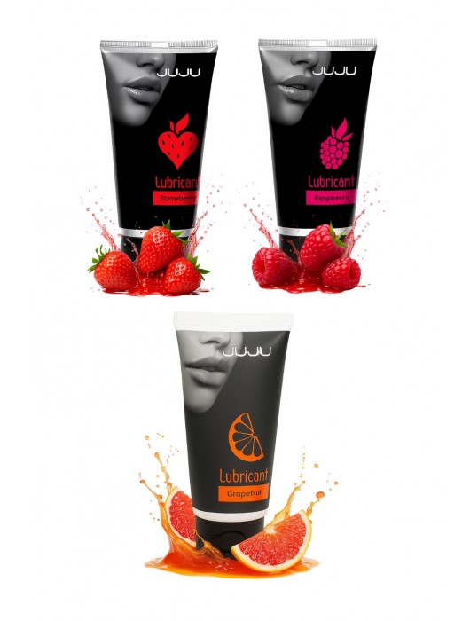 Набор из 3 съедобных лубрикантов JUJU (клубника, малина, грейпфрут) - JuJu - купить с доставкой в Вологде