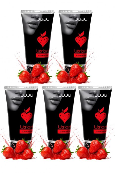 Набор из 5 съедобных лубрикантов JUJU со вкусом клубники - JuJu - купить с доставкой в Вологде