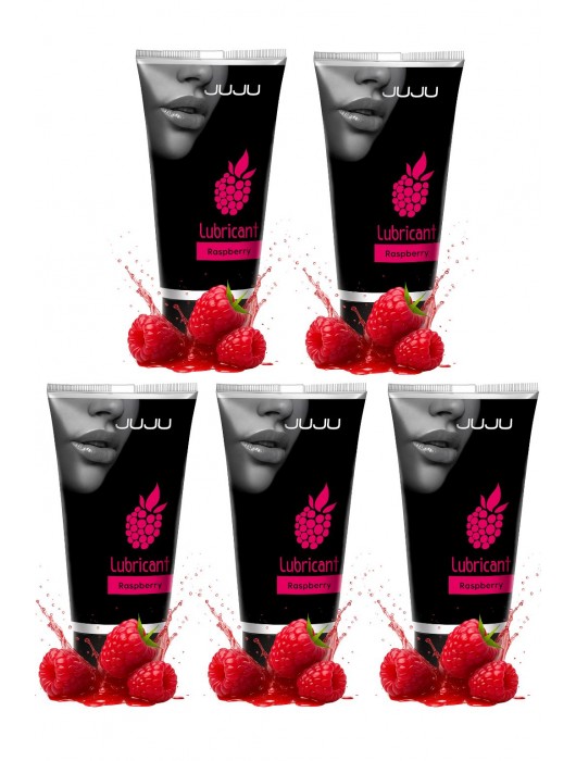 Набор из 5 съедобных лубрикантов JUJU со вкусом малины - JuJu - купить с доставкой в Вологде