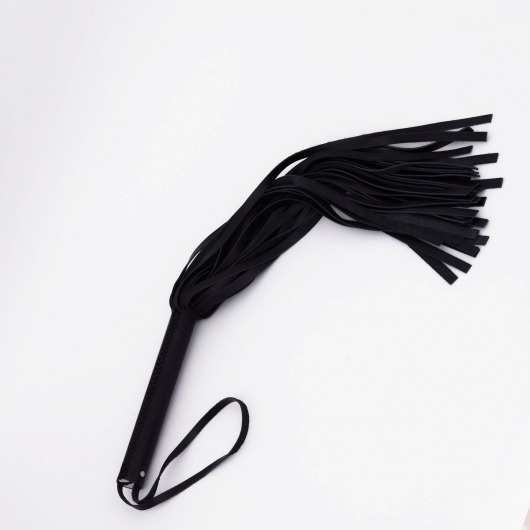 Черный кожаный флоггер - 45 см. - Crazy Handmade - купить с доставкой в Вологде