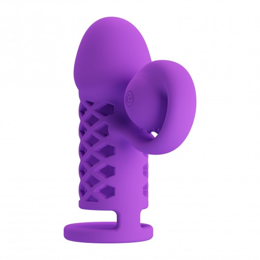 Фиолетовая вибронасадка с клиторальным отростком Harden - Baile - в Вологде купить с доставкой