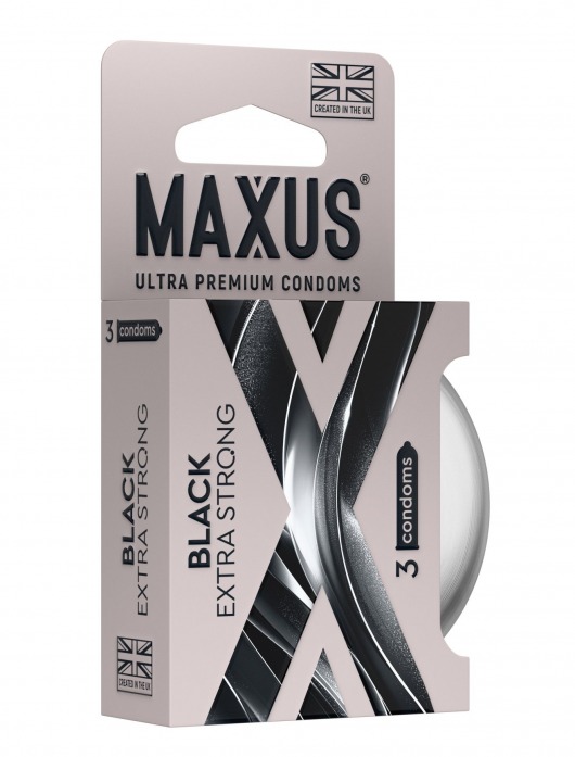 Черные утолщенные презервативы MAXUS Extra Strong с железным кейсом - 3 шт. - Maxus - купить с доставкой в Вологде