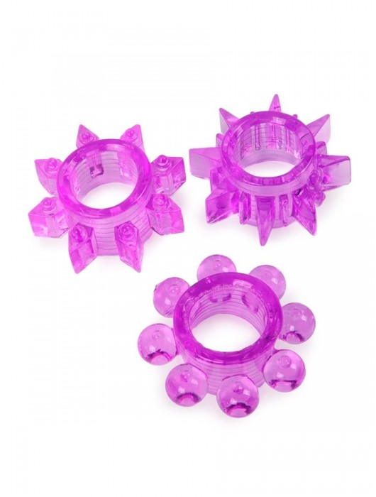Набор из 3 лиловых эрекционных колец различной формы - Erowoman-Eroman - в Вологде купить с доставкой