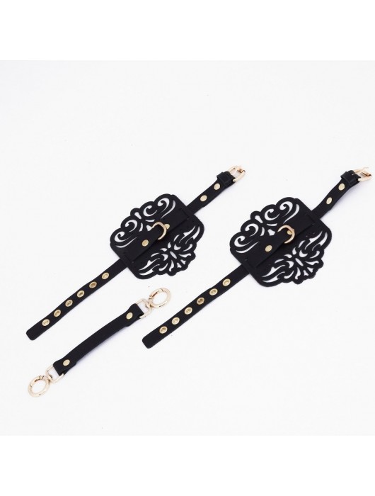 Черный фигурные оковы с золотистой фурнитурой - Crazy Handmade - купить с доставкой в Вологде