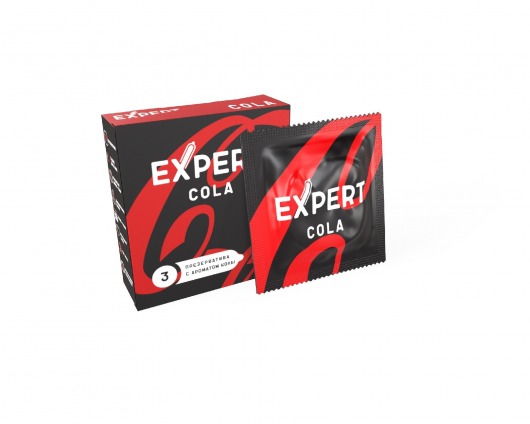 Презервативы с ароматом колы Expert Cola - 3 шт. - Expert - купить с доставкой в Вологде
