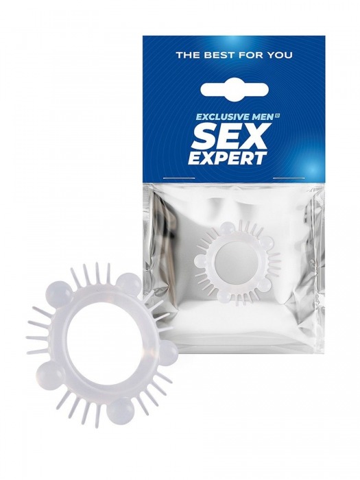 Эластичное эрекционное кольцо с шишечками и шипами - Sex Expert - в Вологде купить с доставкой