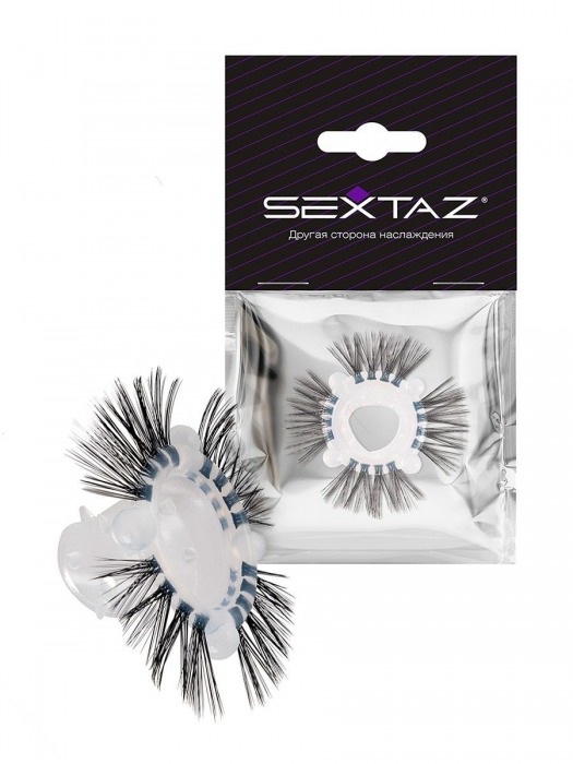 Эластичное эрекционное кольцо с черными «ресничками» - Sextaz - в Вологде купить с доставкой