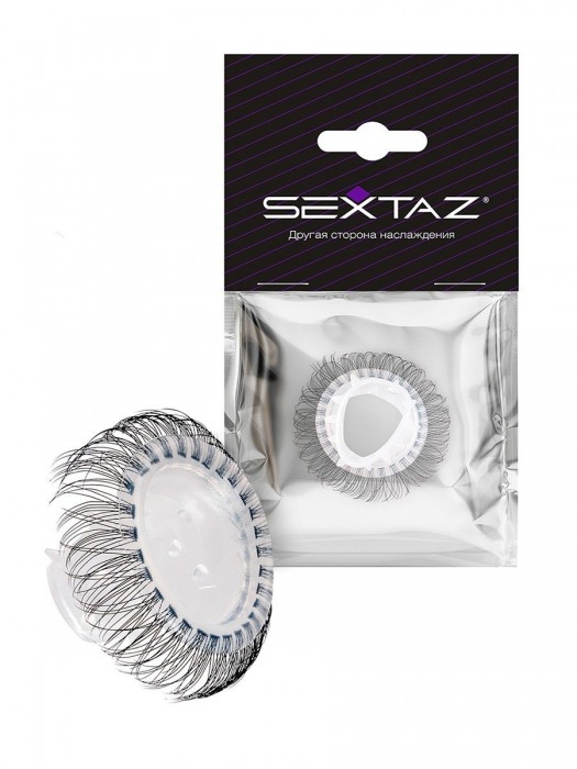 Эластичное эрекционное кольцо с длинными черными «ресничками» - Sextaz - в Вологде купить с доставкой