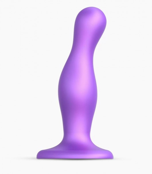 Фиолетовая насадка Strap-On-Me Dildo Plug Curvy size M - Strap-on-me - купить с доставкой в Вологде