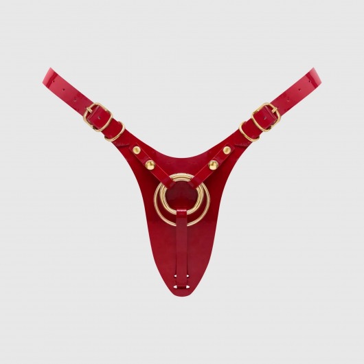 Красный пояс для фиксации насадок Strap-On-Me Leatherette Harness Fabulous - Strap-on-me - купить с доставкой в Вологде