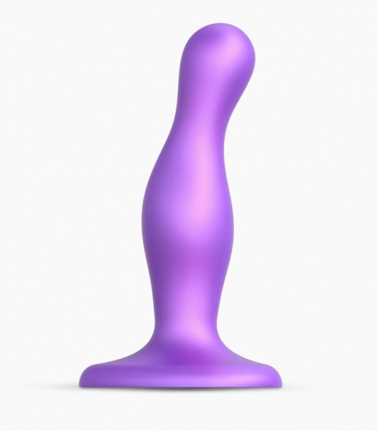 Фиолетовая насадка Strap-On-Me Dildo Plug Curvy size S - Strap-on-me - купить с доставкой в Вологде