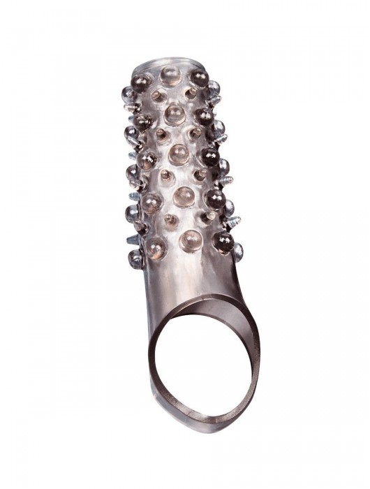 Дымчатая насадка на пенис с шипами и выпуклостями - 12 см. - Sex Expert - в Вологде купить с доставкой