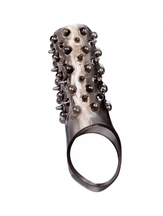 Дымчатая насадка на пенис с шипами и выпуклостями - 12,5 см. - Sex Expert - в Вологде купить с доставкой