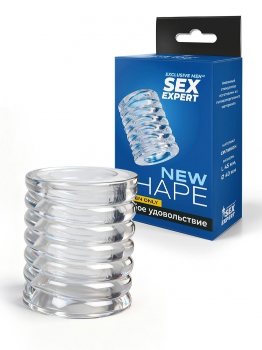 Прозрачная сквозная насадка на пенис с ребрышками - Sex Expert - в Вологде купить с доставкой