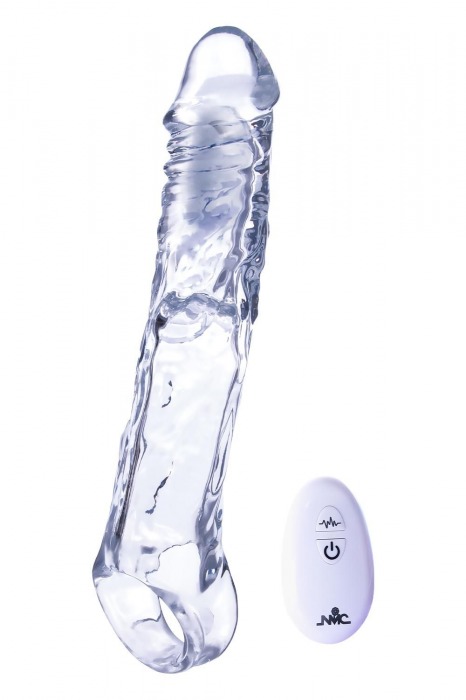 Прозрачная насадка-удлинитель Length Enhancer With Bullet с подхватом - 22,3 см. - NMC - в Вологде купить с доставкой