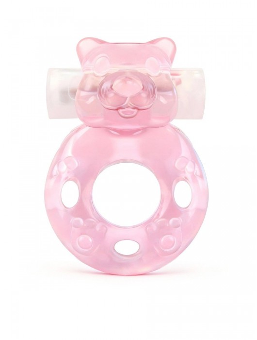Розовое эрекционное виброкольцо в форме мишки - 1137 - в Вологде купить с доставкой