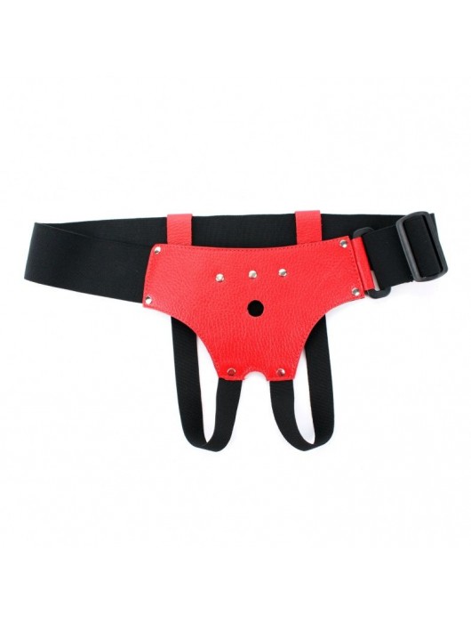 Красные трусики со штырьком для насадки - БДСМ Арсенал - купить с доставкой в Вологде