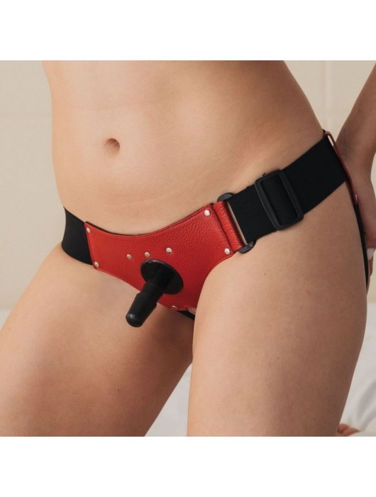 Красные трусики со штырьком для насадки - БДСМ Арсенал - купить с доставкой в Вологде